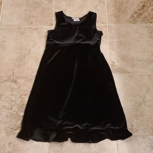 Girl's Disorderly Kids velour black dress